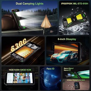 OUKITEL G5 สมาร์ทโฟนพันธุ์อึด รุ่นปลดล็อค 2025-16GB+128GB/รองรับ TF 1TB โทรศัพท์มือถือ ไฟแคมป์ปิ้งคู่ 900LM หน้าจอ 6 นิ้ว แบตเตอรี่ 6300mAh - Product Image 5