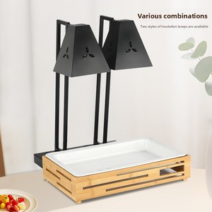 Réchaud électrique en acier inoxydable avec plateau en <span class=keywords><strong>bois</strong></span> pour <span class=keywords><strong>buffet</strong></span> d'hôtel - Product Image 4
