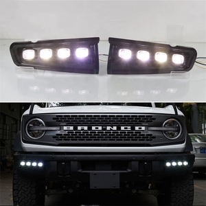 Luces de parachoques delantero con señal de giro, Luz antiniebla amarilla DRL LED de circulación diurna para Ford Bronco 2021 <span class=keywords><strong>2022</strong></span> - Product Image 1