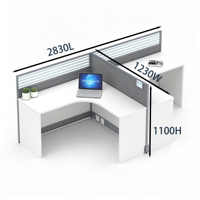 Poste de travail de bureau double pour deux personnes, cloison de séparation, bureau double pour personnel, pour bureau à plan ouvert