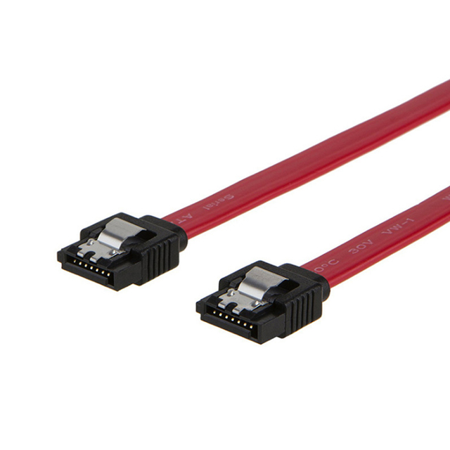 SATA III 6Gbps Straight Cable for Computer 0.5m Nylon Braided HDD SDD Data Cable with Locking Latch PVC Jacket Foil Shielding
