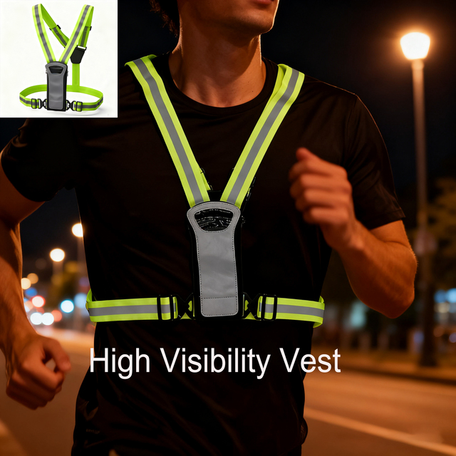 High Visibility Running Vest for Night Walking LED Reflective Illuminated Vest Elastic Straps Printable Sports Entertainment