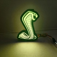 Emblème de voiture lumineux 5D en acrylique + LED, logo neuf, grille avant, éclairage LED pour Abarth 124 Spider (2016-) 12V