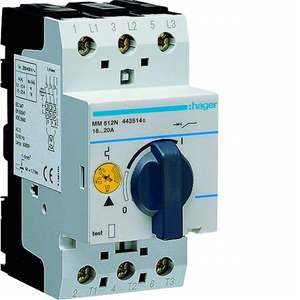 MM512N Personalizzabile con interruttore di protezione motore Hagers 16-20A, moduli DIN 2.5 - Product Image 1