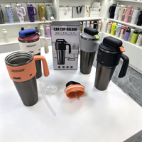 Gobelet isotherme à double paroi en acier inoxydable de 1000 ml avec poignée, logo personnalisé, isolation thermique de 12 à 24 heures pour les voyages et le camping