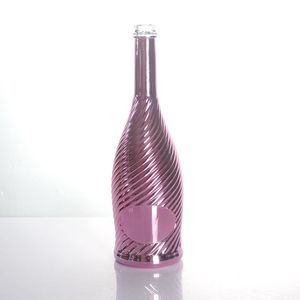Botella de cristal de champán con etiqueta de estaño de metal, 750ml, oro pulido, galvanoplastia, <span class=keywords><strong>vodka</strong></span> gin - Product Image 4