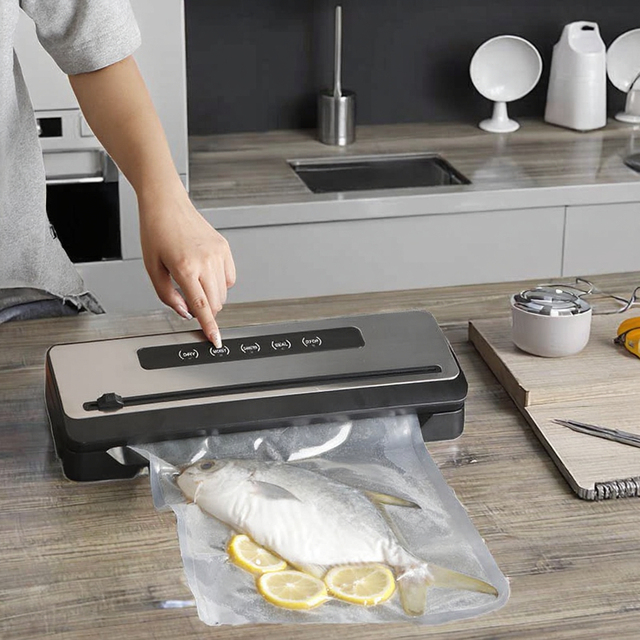 Automatic Electric Mini Vacuum Bag Sealer 30cm Sealing Width Portable Battery Powered Household Plastic Anti-Overheating Low