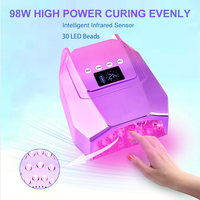Lampe de séchage pour ongles Misbeauty Gradient Color 98W avec pédale, portable, lampe UV LED professionnelle pour salon de manucure