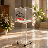 Boîte à suggestions moderne en acrylique personnalisée avec serrures pour collectes de fonds, événements religieux, décoration et urne de vote électorale