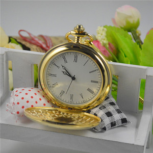 Reloj de Bolsillo Retro Antiguo para Hombre, Reloj Dorado con Números Árabes Luminosos, Movimiento de Cuarzo, Colgante, Regalo de Navidad - Product Image 4