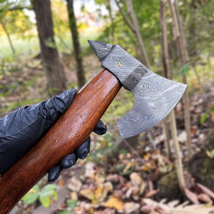 High Quality Damascus Steel Bearded <b>Axe</b> Hand Forged Wood <b>Handle</b> Custom Logo Outdoor Camping <b>Axe</b> Wholesale Custom Damascus <b>Axes</b> - Product Image 5