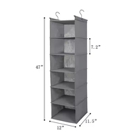 Multitiers 3/4/5/6 étages Rangement pliable en tissu Organisateur de placard suspendu Étagère suspendue en tissu avec 2 crochets robustes