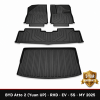 Tapis de sol TPE pour BYD Atto 2 Yuan up EV 2025, NRD TECH OEM, conduite à droite, 5 places, imperméables, bords surélevés 3D, garantie 3 ans, accessoires automobiles