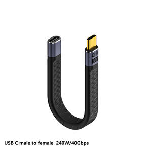 Câble de données USB-C mâle/femelle, charge rapide PD 240W 40Gbps OTG FPC, cordon court Type-C 4.0 pour <span class=keywords><strong>ordinateur</strong></span>, batterie externe, disque dur - Product Image 6