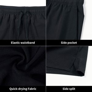 Shorts de sport pour hommes de 5 pouces, couleur unie, logo personnalisé, écologiques, respirants, séchage rapide, anti-plis, service OEM, style oversize - Product Image 4