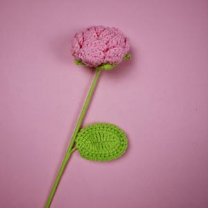 ช่อกุหลาบประดิษฐ์ทำจากเส้นด้ายขนสัตว์ก้านกุหลาบถักโครเชต์ - Product Image 5