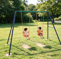 Balançoire pour bébé économique en tissu, balançoire ronde en filet pour intérieur/extérieur, kit de sangles de suspension pour enfants, ceinture en U, ensemble de balançoire pour enfants