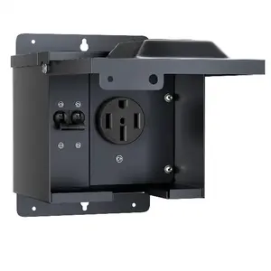 50Amp RV Power Outlet Box Weatherproof Outdoor Electrical Outlet UL Waterproof Durable Outlet Box With Circuit Breaker