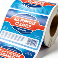 Étiquettes adhésives en vinyle imperméables écologiques bleu-rouge vif de qualité supérieure, découpées sur mesure, autocollantes pour usage professionnel