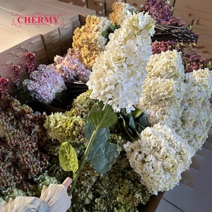 DC202 Hortensias Artificiales de Tallo Largo en Oferta, Flores Artificiales de Seda Multicolores Vintage para Decoración de Bodas al por Mayor - Product Image 1