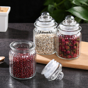 Glass Airtight <b>Jars</b> For Food Storage Small Size With Plastic Lid Cylinder Shape Solid Color - Product Image 1