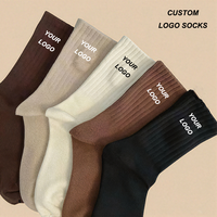 Chaussettes Crew Jacquard personnalisées de haute qualité Chaussettes à tricoter colorées pour hommes avec logo personnel
