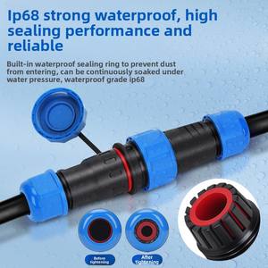 IP68はんだなしの航空プラグ防水女性/男性産業用ドッキング電源コードコネクタLD16/20 5A定格電流銅 - Product Image 3