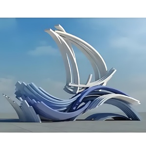Escultura Abstrata Personalizada para Decoração de Centro de Negócios, Fabricante de Esculturas para Exteriores - Product Image 5