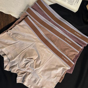 Nouveaux caleçons pour hommes en coton et viscose, taille mi-haute, doux, respirants, antibactériens, tissage uni, Shantou, sous-vêtements d'automne et d'hiver - Product Image 2