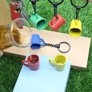 Wsnbwye <span class=keywords><strong>Mini</strong></span> cà phê lạnh Keychain cup DIY Anime 3D llaveros chaveiro kinh doanh thiết kế kim loại Stanley xử lý Keychain - Product Image 6