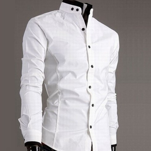 <span class=keywords><strong>Camicia</strong></span> Casual da Uomo <span class=keywords><strong>Slim</strong></span>-<span class=keywords><strong>Fit</strong></span> Stile Smoking <span class=keywords><strong>Oxford</strong></span> a Maniche Lunghe - Product Image 1