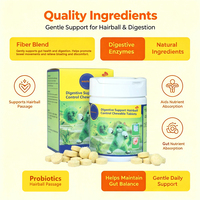 Comprimés anti-boules de poils Waylemo, compléments nutritionnels pour animaux de compagnie, herbe à chat naturelle pour chats, soutien immunitaire, vitamines et minéraux