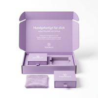 Pochette en velours imprimée avec logo personnalisé Sac Anneau Bracelet Collier Tiroir Boîte Paquet Violet Carton Expédition Boîte postale pour bijoux