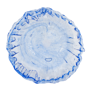 Grande Ciotola in Vetro Decorativa, Centrotavola Moderno con Effetto Sfumato Blu - Product Image 6