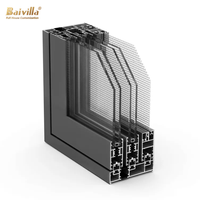 Fenêtres coulissantes multi-vitrages personnalisées, insonorisées, en aluminium, avec ventilation verticale, pour balcon et intérieur