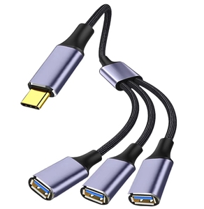 Durevole <span class=keywords><strong>USB</strong></span> C 3 in1 <span class=keywords><strong>2</strong></span> in1 Hub extension <span class=keywords><strong>2</strong></span>/3 porte <span class=keywords><strong>USB</strong></span> Splitter OTG cavo dati adattatore di trasferimento rapido - Product Image 1