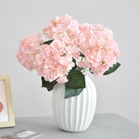 Bouquet d'hortensias artificiels en soie à 5 têtes, rose, blanc, bleu, fleurs artificielles en gros pour mariage, remise de diplôme, Noël, décoration de table et de maison