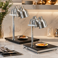 Lampes chauffantes LED commerciales dorées pour le maintien au chaud des pizzas et des plats de buffet, avec un design moderne et une conservation de la chaleur Gehong ABC-002