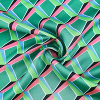 Tissu satiné imprimé 100% polyester YVES, tissu satiné froissé imprimé en rouleau pour robe