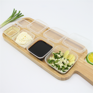LOKYO Takeaway Lebensmittel qualität 2 Unzen <span class=keywords><strong>Suhsi</strong></span> Salat pp Kunststoff quadratische Einweg-Sojasauce Tasse mit Klappdeckel - Product Image 5