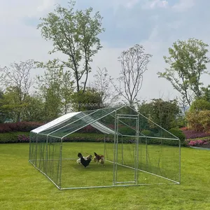 10 X 6.5 X 19.6 Feet Chicken Run Walk In Pet Cage Chicken Coop For Duck Rabbit Hen Cage Pen Weathering Steel Outdoor Garden