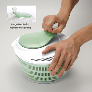 Essoreuse à salade manuelle en acier inoxydable et plastique écologique pour fruits et légumes, pour la cuisine et la table - Product Image 4