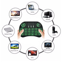 Grosir Keyboard Mini 2.4G Tanpa Kabel I8 Tetikus Udara Cahaya 7-RGB untuk Android Tv Box Mini PC Set Top Box