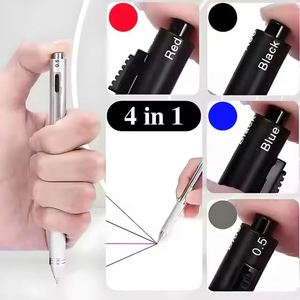 4-core 1 Multi-function Ballpoint <b>Pen</b> Metal Multi-color <b>Pen</b> 4-color Ballpoint <b>Pen</b> Plus Mechanical Pencil - Product Image 3