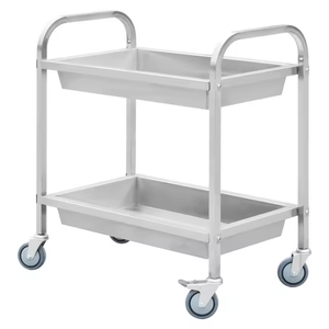 Chariot de cuisine moderne en acier inoxydable avec chariot amovible à plat pour la restauration à motif rond pour l'hôtel et la cuisine commerciale. - Product Image 3