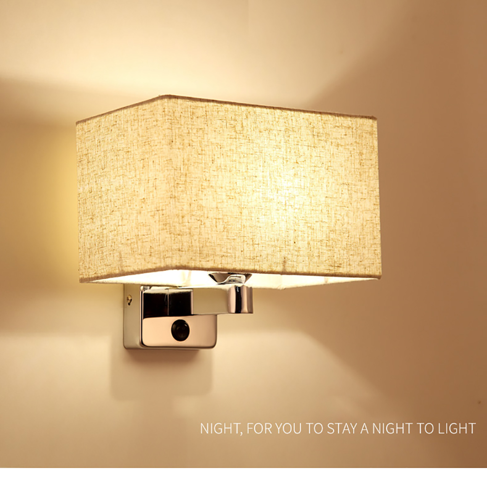 European Reading Wall Lights E27 Interior Bedroom Living Room Hotel Loft Bedside Led fabric wall lamp Indoor