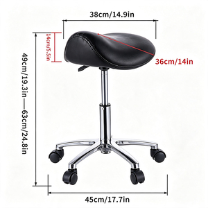 Taburete de sillín de alta resistencia sin respaldo, ergonómico, giratorio, con ruedas, para masajes, tatuajes y salones de belleza - Product Image 6