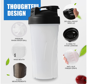 Botol Pengocok untuk Campuran Protein Bebas BPA Anti Bocor Smothies Mixer Gelas Air <span class=keywords><strong>2</strong></span> Pak