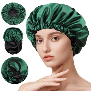 Gorro de satén sedoso de doble capa para mujeres musulmanas, elástico y ajustable, para dormir, antifrizz, protección del cabello, para maternidad y quimioterapia - Product Image 3
