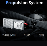 Moteur de drone T-MOTOR VL8020 KV170, puissant, sans balais, électrique, 12s 48V, pour hélicoptère VTOL, poussée MTOW, moteur silencieux